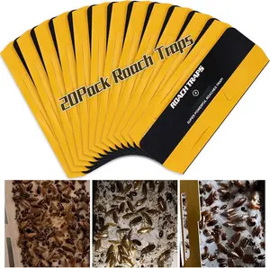 20 Pack Roach Traps Indoor - Glue Cockroach Traps with Upgraded Recipe | Child & Pet Safe Roach Killer | Fast Acting Sticky Traps for Home