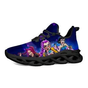 Exclusive Animated Style Athletic Shoes, Trendy Kpop Kids Sneakers with Colorful Cartoon Characters, Unique Sole Design for Girls, Sneakers Trainer Shoes