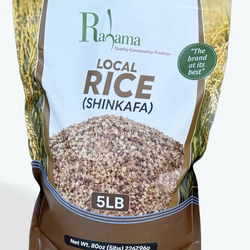 Certified Organic Traditional Local Pure Rice (Shinkafa), Cholesterol-Free, Vegan-Safe Grains, 5LB Pantry Food, Room Temperature Storage Compatible