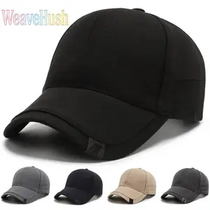Classic Men's Black Minimalist Snapback Baseball Cap, Lightweight Breathable Adjustable Sun Protection Hat, Casual Solid Color Plain Snapback Cap, All Day Comfort Outdoor Sports Daily Street Wear Travel Camping Fashion Headwear Accessories