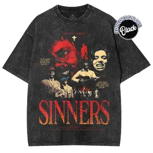 Comfort Colors Retro Limited Sinners T-Shirt, Vintage Movie 2025 Unisex Horror Action Film Acid Tee Cotton Graphic Tee Shirt, Men Gifts
