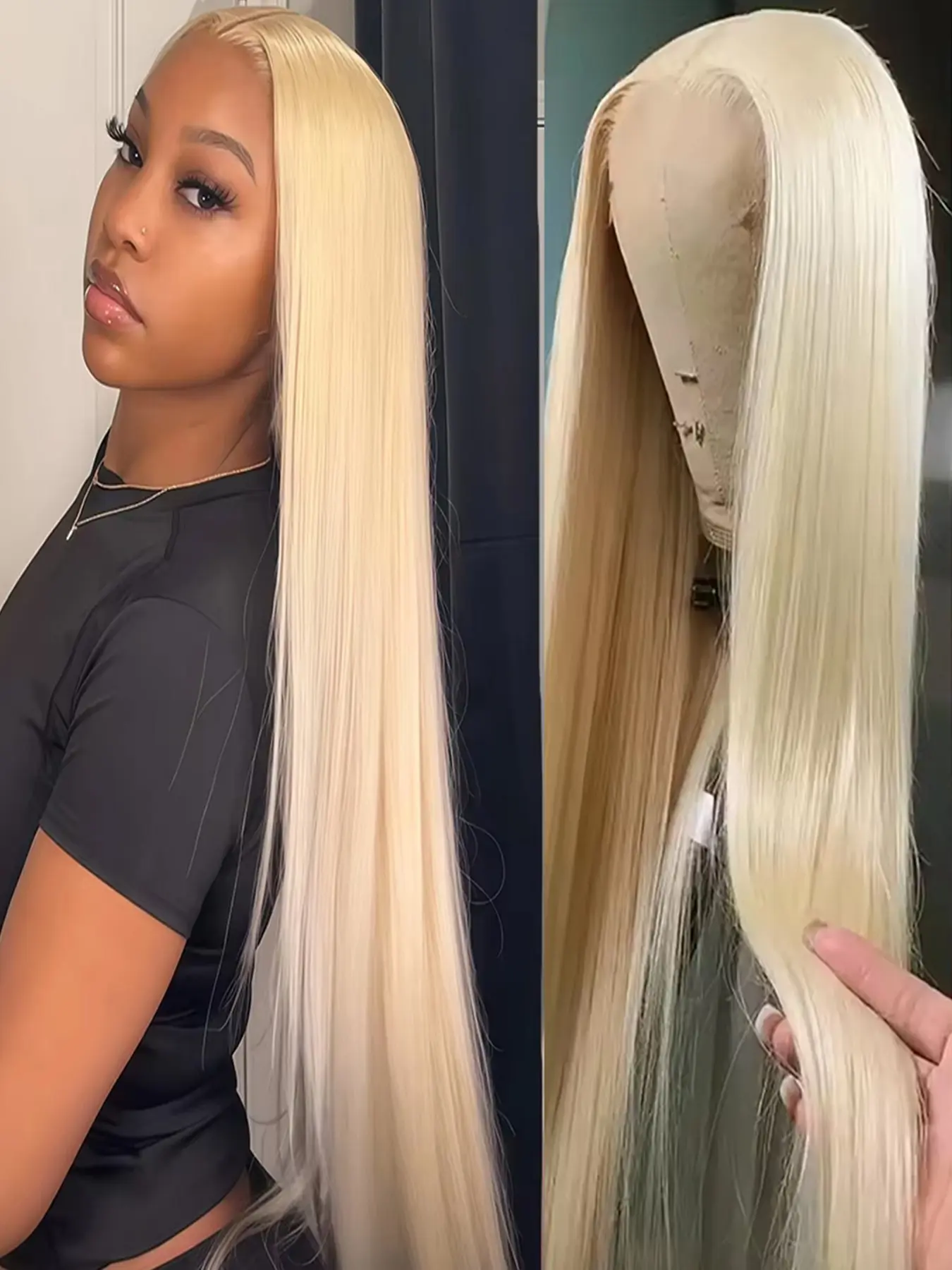 Blonde Synthetic Lace Wig, 13x4 Front Lace, Gorgeous Fashion Fluffy Wigs without Bangs, Heat Resistant Fiber, Natural Hairline, Perfect for Daily Wear, Parties, Holidays, Halloween, Heat Friendly Wig