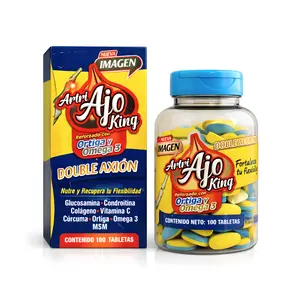Artri AJO king Reforzado con Ortiga y Omega 3 - 100caps DOUBLE AXION | Glucosamina Condroitina Colageno Vitamina C Cúrcuma Ortiga Omega 3 MSM Joint Health Supplement Collagen Fitness Supplement natural dietary artri ajo