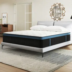 BOMASS 12" 14" Twin Full Queen King Mattress Hybrid Gel Memory Foam Individual Pocket Spring Mattresses Medium Firm Pressure Relief