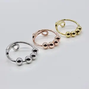 Set of three color. Anti Worry Ring, Dainty Fidget Ring, Anxiety Ring, Meditation Stress Ring, Stress Anxiety Relief, Help with Adhd Dermatillomania Skin Pick