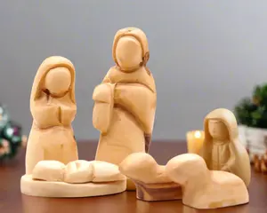 Handcrafted Nativity Figurine Set | Mary, Joseph, Baby Jesus, and Two Sheep | Unique Christmas Decor | Perfect Gift for the Holidays Religious Ornaments Decoration