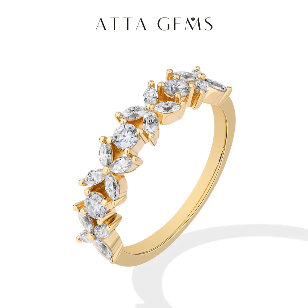 ATTAGEMS Certified D Color VVS1 Clarity Moissanite Ring Band - Women's Elegant Everyday Fine Jewelry, Engagement Ring Gift R337, Elegant Everyday Ring, Engagement Rings summerwins tiktokshopbacktoschool