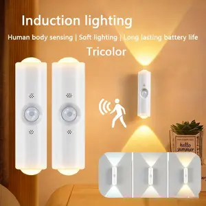 3PCS Smart Motion Sensor Wall Light USB-C Rechargeable Dimmable 3 Color Temperatures 360° Adjustable for Bedroom Corridor Staircase Office Ambient Lighting Living Room Magnetic Mount for Closet Wardrobe Lighting
