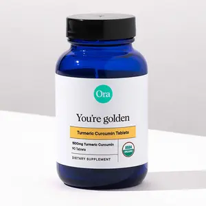 Ora Organic Turmeric Curcumin with Piperine - Pure Extracts for Joint Stress and Cardiovascular Health, Support Healthy Cognitive Function, No Filler Ingredients - 90 Vegan Tablets, 1 Month Supply