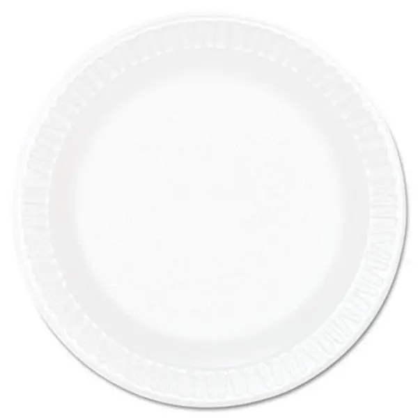 White Round Disposable Concorde Foam Plates (DRC 6PWC), 6" Diameter, 125 per Pack, 1000 per Carton