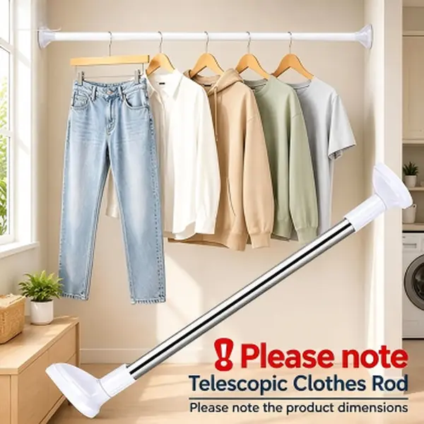Punch Free Adjustable Telescopic Clothes Drying Rod Closet Tension Pole Expandable Closet Bar for Laundry and Wardrobe Organization (Small sizes: 19.68 in. to 31.49 in.; large sizes: 35.43 in. to 62.99 in.)
