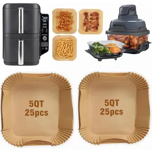 Air fryer liners for ninja doublestack sl401 810qt disposable paper liners for ninja sl201 8qt sl401 10qt and ninja crispi 4 qt double stack liners 50pcs suitable for sl401sl451sl201 by