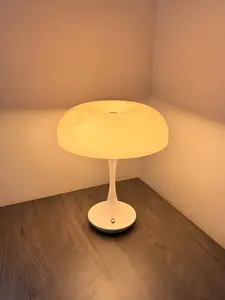 Mushroom Table Lamp, Touch Control 3 Color Dimmable, Cordless Rechargeable Plastic LED Night Light, Adjustable Brightness Bedsid