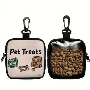 1-Piece Dog Printed Dog Treat Bag, Pet Training Kit with Hook and Zipper - Pet Poo Bag, Puppy Pet Training Walking Bag, Puppy Training Tools
