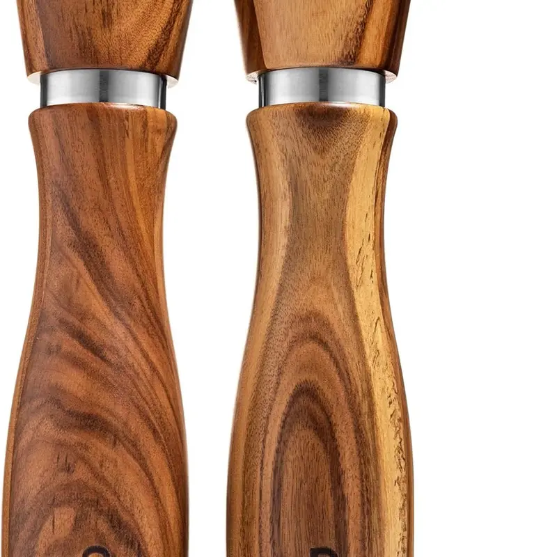 Gennua Kitchen 8-Inch Acacia Wood Salt and Pepper Grinder Set, 2 Pack Manual Kitchen Gadgets for Cooking, Seasoning & Everyday Kitchen Use, Home, Smooth