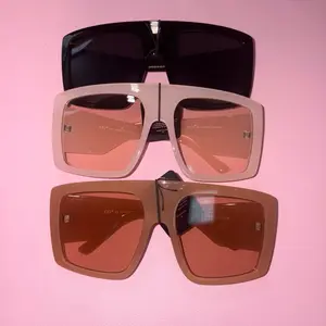 Oversized Square Sunglasses with Full Rim UV 400 Protection Available in Nude Black & Ballerina Pink Colors