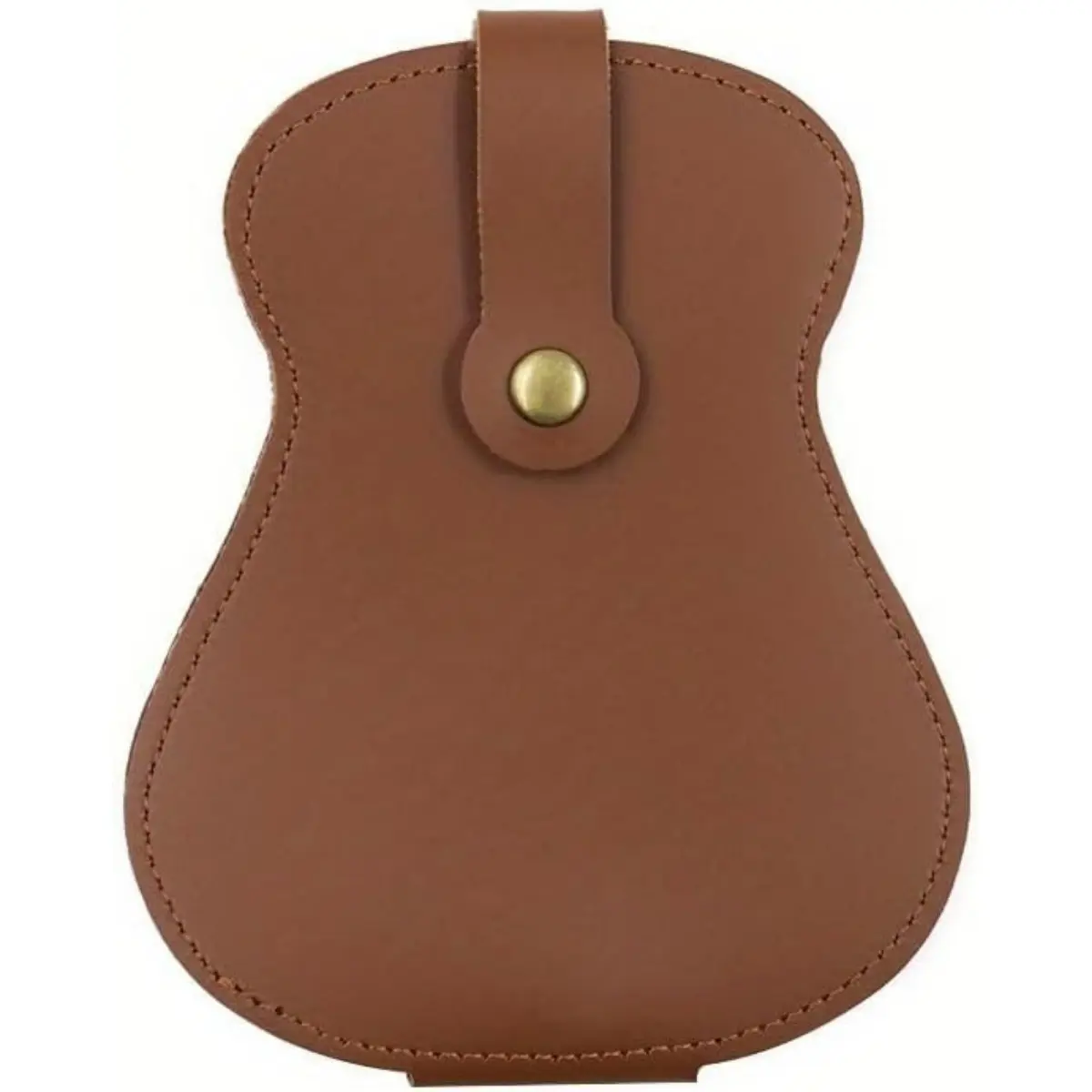 Leather Guitar Pick Holder Case Accessory,Handmade PU Leather Guitar Plectrum Holder with 18 Slots for Guitar Picks (green)
