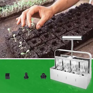 Iron Soil Blocker Seedling Maker, Manual Soil Block Maker, Garden Sowing Tool, Handheld Soil Blocking Tool for Outdoor Plants, Seed Trays