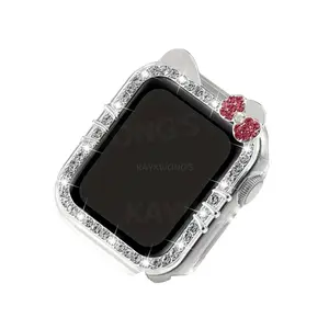 KAYKWONG'S 1 Cartoon-patterned Protective Watch Cases Cover with Exquisite Rhinestone-plated Protection, Suitable for all Apple Watch Series 11/10/9/8/7/6/5/4/3/2/1/se and sizes., Compatible with 40mm/41mm/44mm/45mm/46mm/49mm, Watch Protector