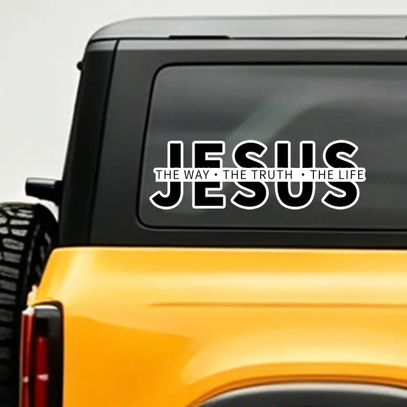 2PCS Jesus Decal for car Christian Faith Car Bumper Stickers Jesus The Way The Truth The Life Waterproof Vinyl Decals For Vehicles Suitcase Notebook Jesus Decal