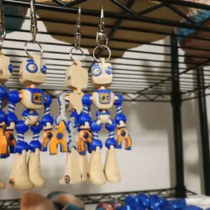 Robot Keychains - Blue and White Design, Durable Material, Functional and Decorative
