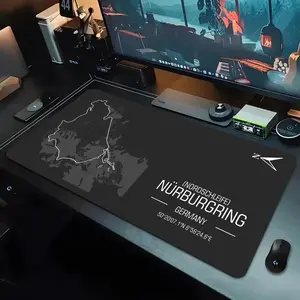 Large Gaming Mouse Pad 100x50cm, Non-Slip Washable Rubber Base, Precision Stitched Edges, Christmas Gift, Nurburgring Race Track Design, Made for Gaming, Gaming Mousepad