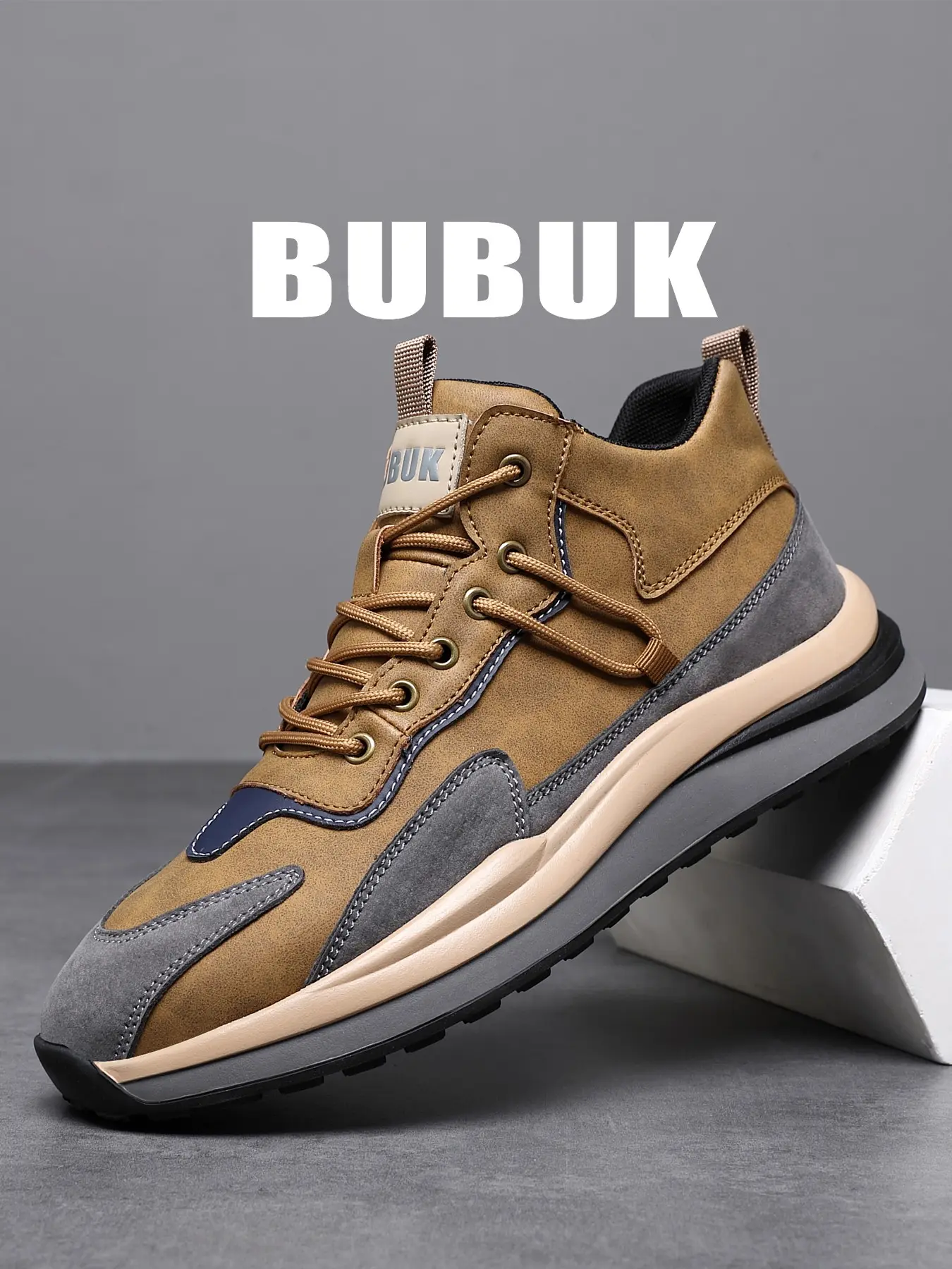BUBUK Men's Casual Outdoor Sports Shoes, Trekking Shoes, Outdoor Walking Shoes, Low-Top Lace-Up Running Sneakers, Trail Running Shoes, Lightweight Hiking Shoes, Outdoor Trail Trainers, Ideal for Rock Climbing and Leisure Wear
