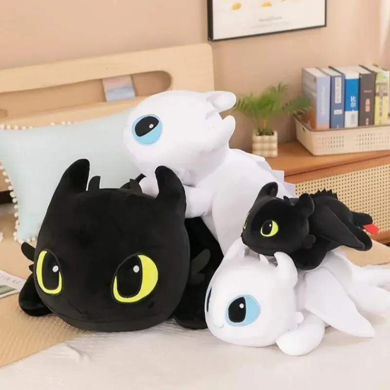 Dragon Toothless Large Plush Body Pillow, Cute Cartoon Soft Stuffed Collectible Cushion, Anime Home Decor Sleeping Back Support
