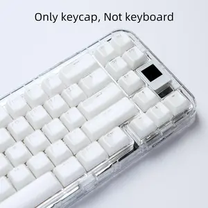 Artificial Crystal Translucent Keyboard Keycap, PC Dual Color Injection Molding Keycap, Compatible with 6.25U Space 61 68 75 84 87 98 99 100 104 108
