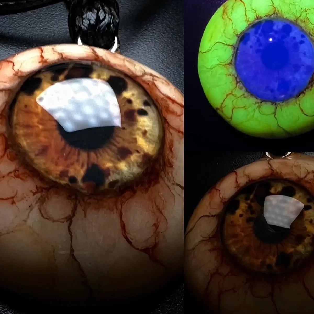 Eyeball Necklace - 24in Length 1.5mm Cord - Glow in the Dark