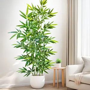 Artificial Bamboo Leaves, 100-240 Cm Fake Plant Stems, Ideal for Home Hotel Commercial Office Decoration, Durable & Lifelike Design, Home Decor Plants