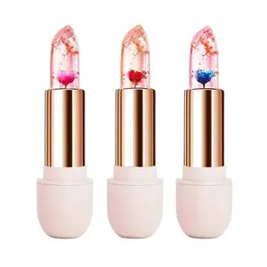 Crystal Semi-Transparent Color-Changing Lipstick, Moisturizing Hydrating Water Sensation Lip Balm, Long-Lasting Glossy Finish Makeup, Lip Care