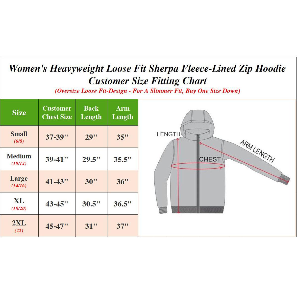 Women's Regular Fit Heavyweight Sherpa Fleece Lined Hoodies
