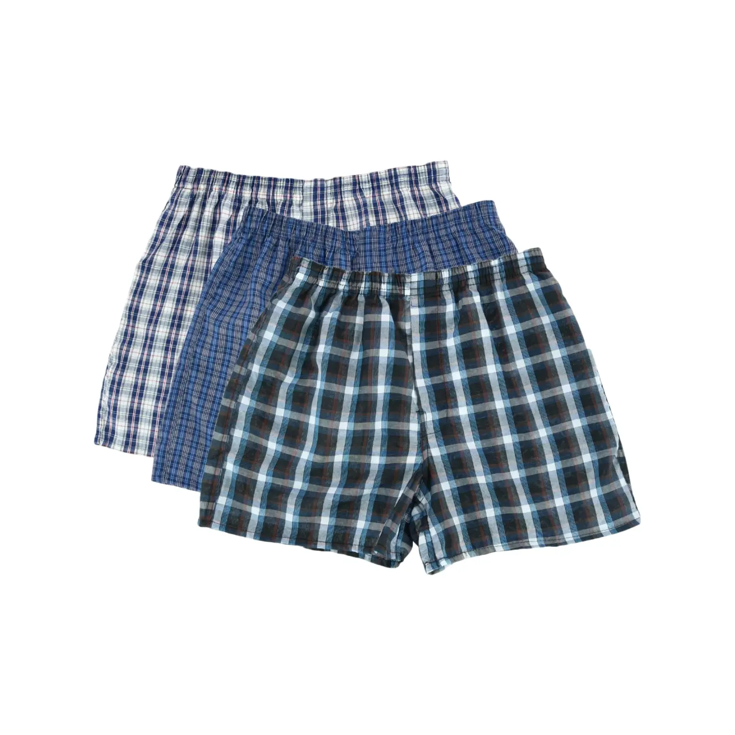 3 Pack Men's Boxer Shorts Random Mixed Color Pack Woven Relaxed Fit Boxers for Men Soft Breathable High quality Underwear with Elastic Waist Menswear