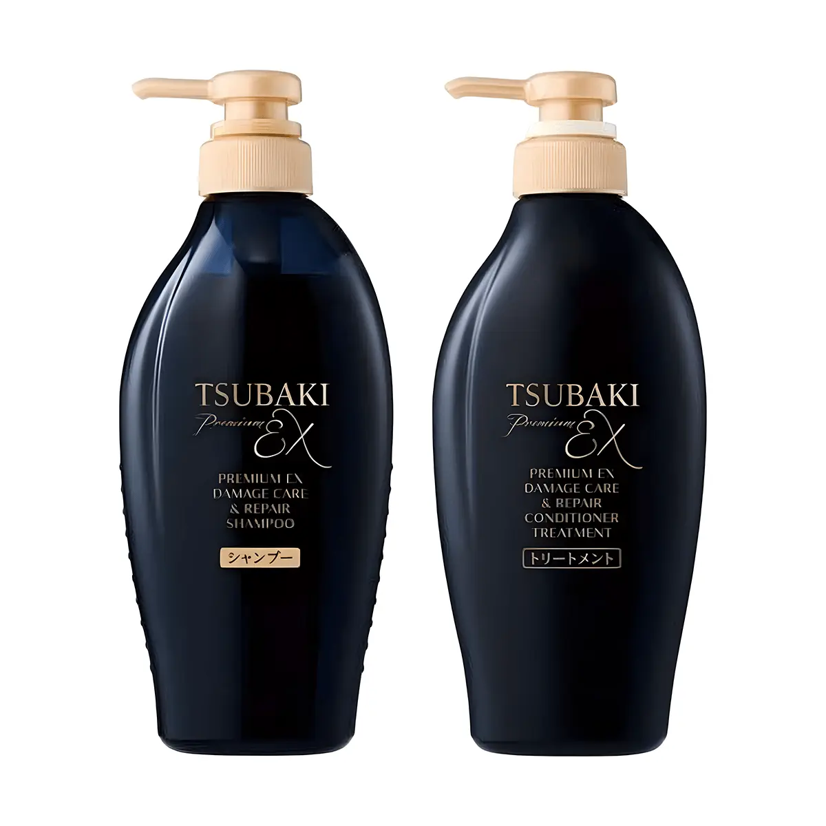 TSUBAKI Black Camellia Luxury Black Ion Repair Strong EX Shampoo&Conditioner  15.22 fl oz*2