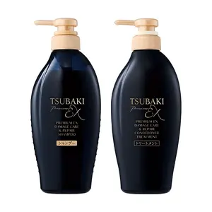 TSUBAKI Black Camellia Luxury Black Ion Repair Strong EX Shampoo&Conditioner  15.22 fl oz*2
