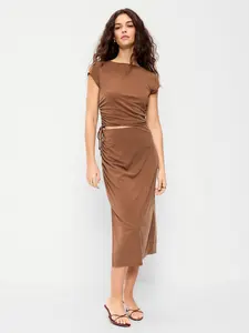 Old Navy Women's Ruched Midi Skirt