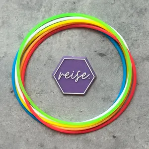 “Beach, Please” / Location Collection Stack / Silicone Stacking Bracelets / Multi-Colored