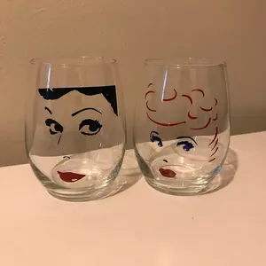 I Love Lucy Stemless Wine Glass Set