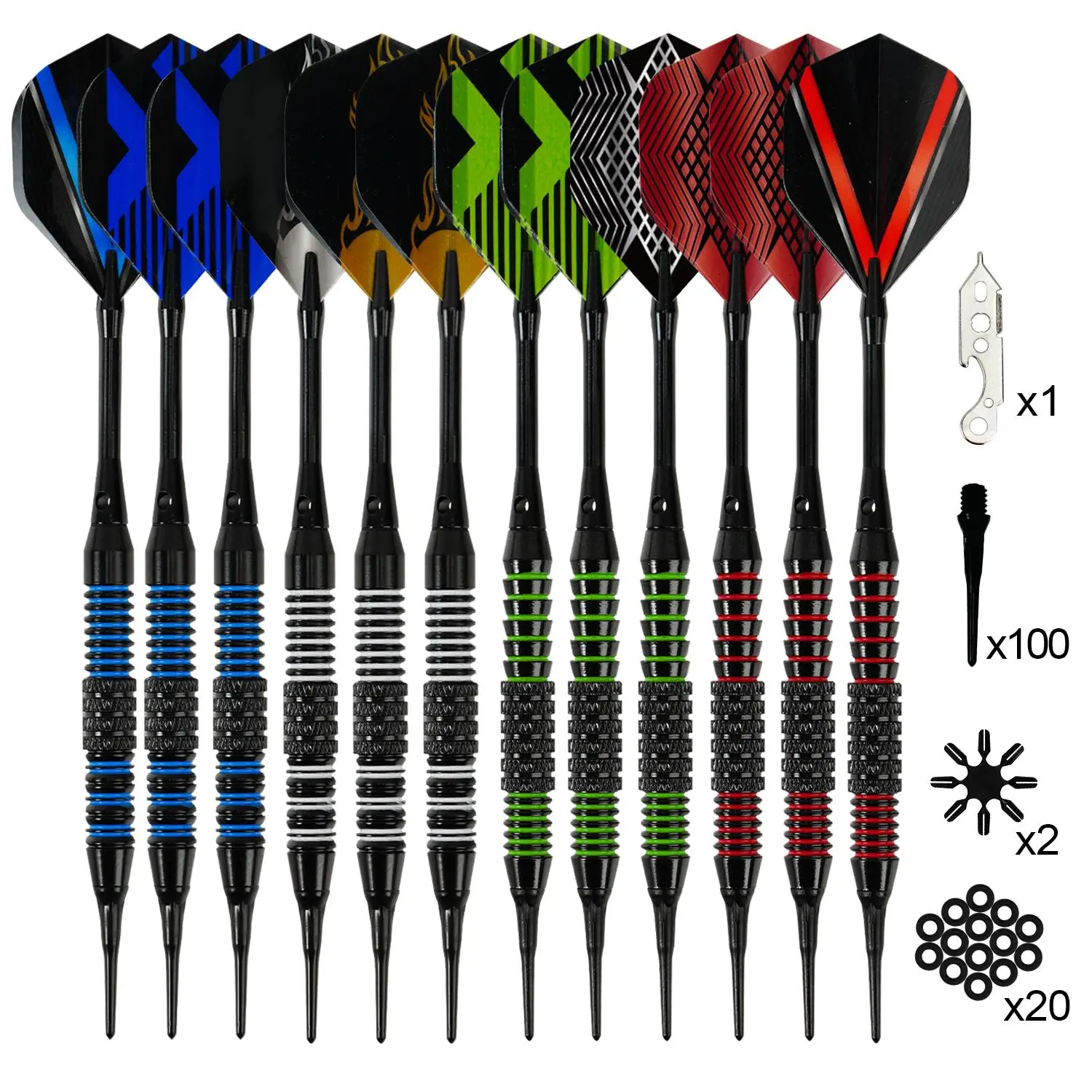 Soft Dart Set, 12pcs/set 16g Soft Dart with Storage Box, Professional Indoor Leisure Dart Set for Indoor & Outdoor Use, Darts Sets, Darts Gear
