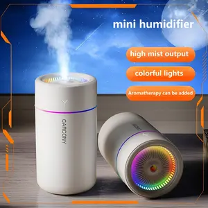 Portable Mini Air Aroma Humidifier,280ml USB Cool Mist Small Humidifier with Colorful Lights. Perfect for Bedroom, Office, Plants, travel & Car