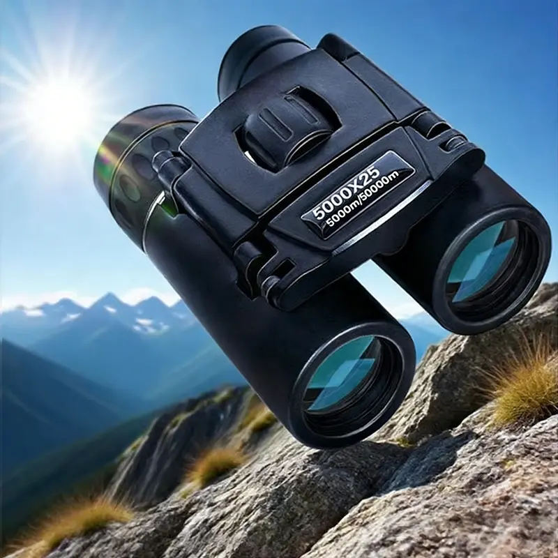 5000x25 Zoom HD Telescope, Professional Powerful Binoculars, High Definition Binoculars, Outdoor Binoculars, Long-Range Portable Monocular Optical Telescope for Camping, Travel, Wilderness Exploration, and Hunting Tracking, Camping Gear