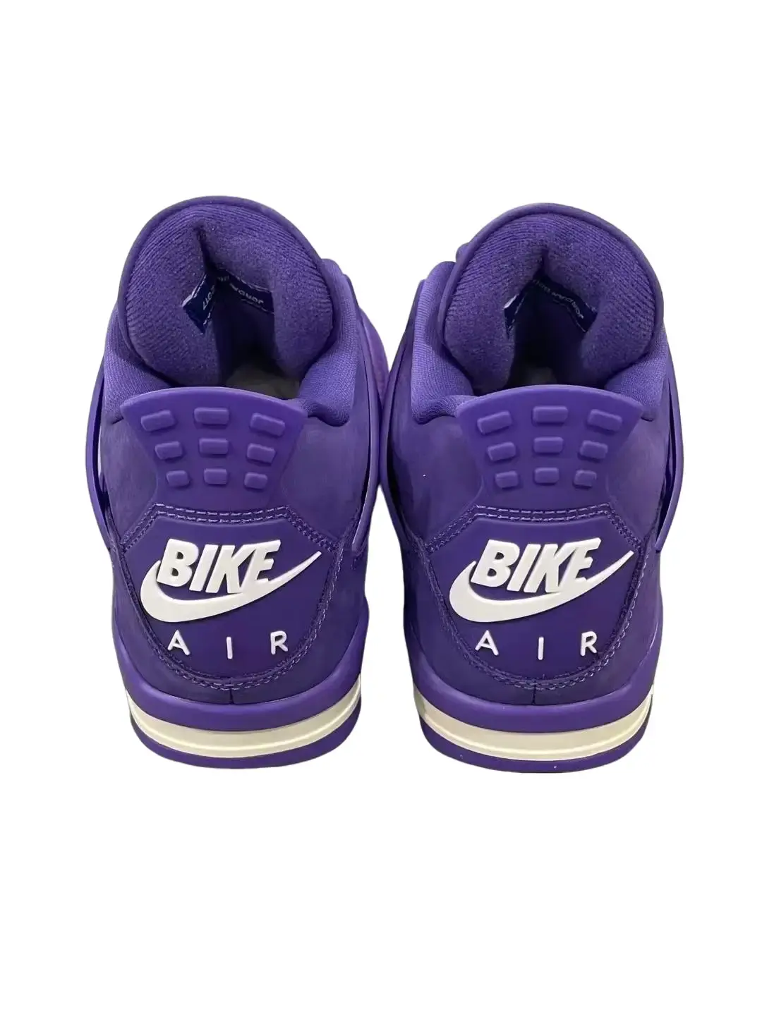 Brand New in Box Purple Suede Retro Basketball Sneakers Mid-Top Mesh Panel Air Cushion Rubber Sole Trendy Athletic Casual Shoes