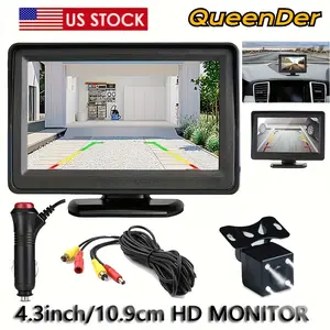 Car Rear View Kit 4.3" Monitor & LED Night Vision Reversing Camera for Car Safety Easy to Install