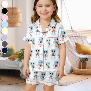 Finn Dandy’s World Satin Pajamas For Kids, Cute Gaming Sleepwear for Kids and Adult, R0bl0x Dandys World Fan Gift, Gamer Birthday Gift