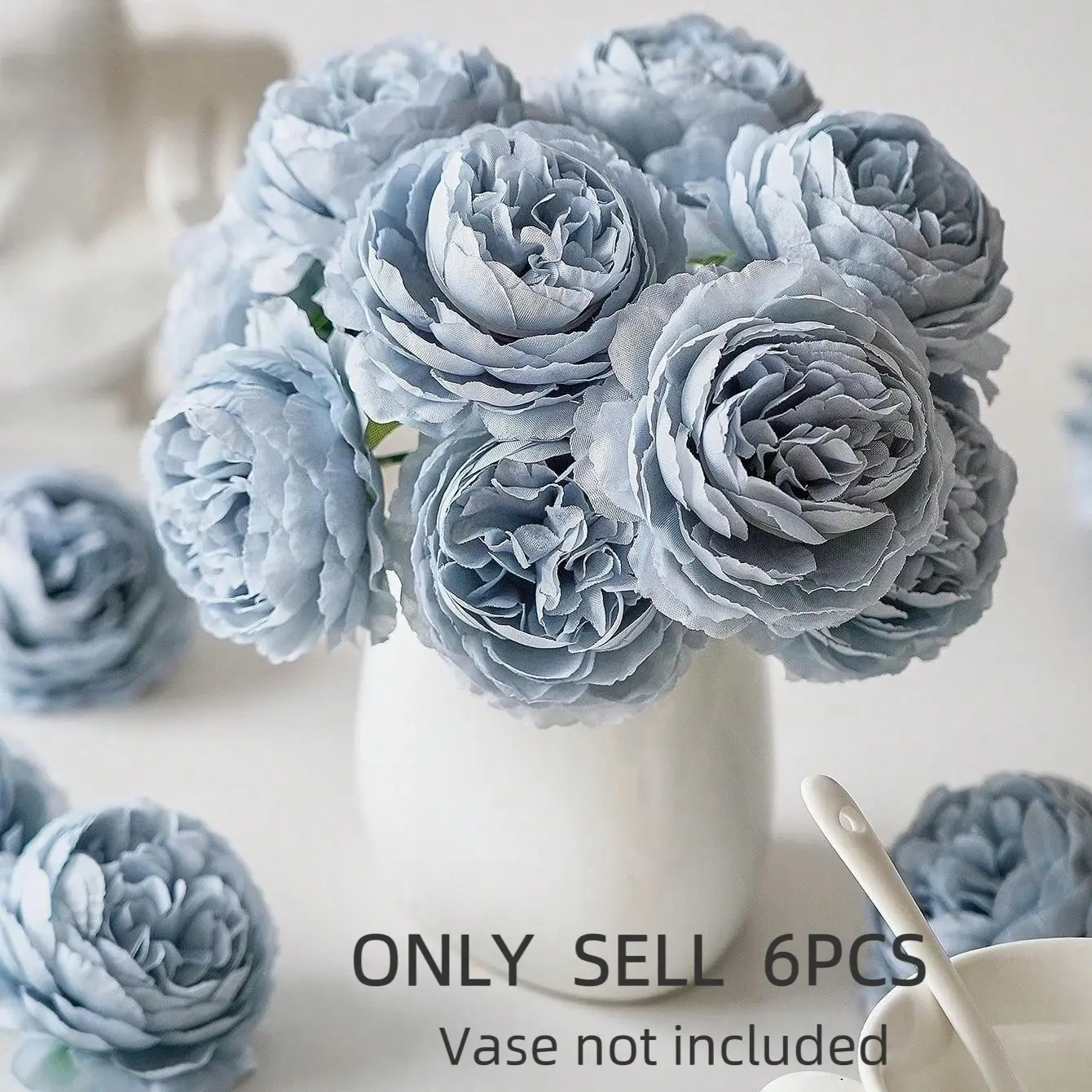 6 Realistic Stemmed Artificial Peony Flowers, High-Quality Fake Peonies, Decorative Artificial Flowers, Faux Flowers for DIY Floral Crafts, Wedding Bouquets, Home Decor, Party Seasonal Decoration