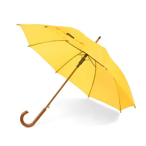Parquet Wooden Auto-Open Umbrella – 5 Colors, Metal Frame, 40" Arc