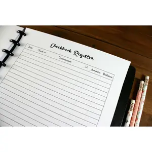 Checkbook Register Inserts for Half Letter Size Discbound Planners, Fits with Circa Junior, Arc by Staples, TUL Junior, HALF Letter Size (5.5'' x 8.5’'), (Planner sold separately)