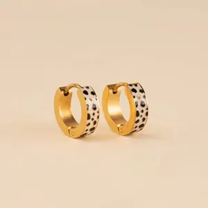 Leopard Chunky Huggie Hoop Earrings