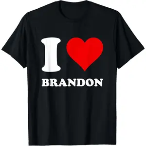 Men's Short-Sleeve Knit Cotton T-Shirt - Menswear Streetwear Funny Graphic Round Neck Sporty Sports Top, Soft Fabric, Brandon-Loving Casual Apparel